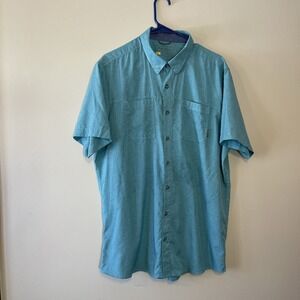 Eddie Bauer Men's Short Sleeve Moisture Wicking Shirt Large Green Fishing